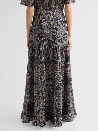 Veronica Beard Women's Heatheralyn Paisley Maxi Skirt - Navy Multi - Size 16 | Thumbnail 3 Veronica Beard Women's Heatheralyn Paisley Maxi Skirt - Navy Multi - Size 16 | Thumbnail 3