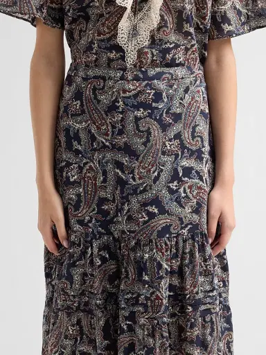 Veronica Beard Women's Heatheralyn Paisley Maxi Skirt - Navy Multi - Size 16 | Thumbnail 5 Veronica Beard Women's Heatheralyn Paisley Maxi Skirt - Navy Multi - Size 16 | Thumbnail 5