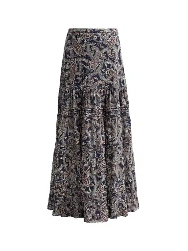 Veronica Beard Women's Heatheralyn Paisley Maxi Skirt - Navy Multi - Size 16 | Thumbnail 1 Veronica Beard Women's Heatheralyn Paisley Maxi Skirt - Navy Multi - Size 16 | Thumbnail 1