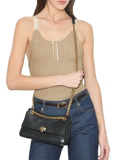 Tory Burch Women's Charlie Quilted Leather Small Shoulder Bag - Black | Thumbnail 3 Tory Burch Women's Charlie Quilted Leather Small Shoulder Bag - Black | Thumbnail 3