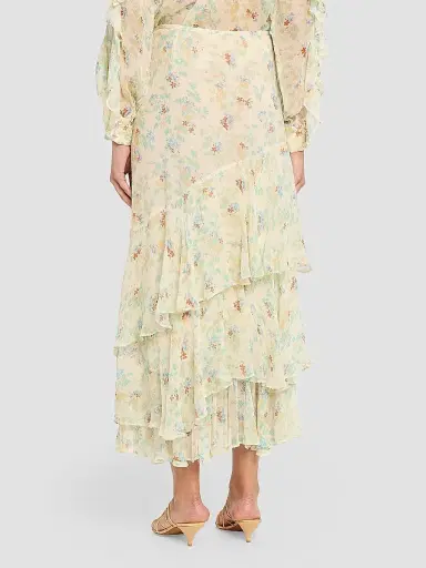 Ulla Johnson Women's Delfina Floral Silk Blouse - Moon Petal - Size 12 | Thumbnail 3 Ulla Johnson Women's Delfina Floral Silk Blouse - Moon Petal - Size 12 | Thumbnail 3