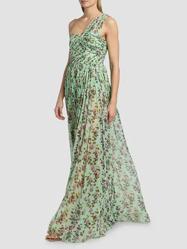 Ulla Johnson Women's Aureline Floral Silk One-Shoulder Gown - Opaline - Size 10 | Thumbnail 2 Ulla Johnson Women's Aureline Floral Silk One-Shoulder Gown - Opaline - Size 10 | Thumbnail 2