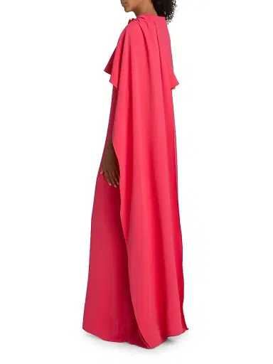 Oscar de la Renta Women's Draped-Waist Wool-Blend Short-Sleeve Day Dress | Thumbnail 5 Oscar de la Renta Women's Draped-Waist Wool-Blend Short-Sleeve Day Dress | Thumbnail 5