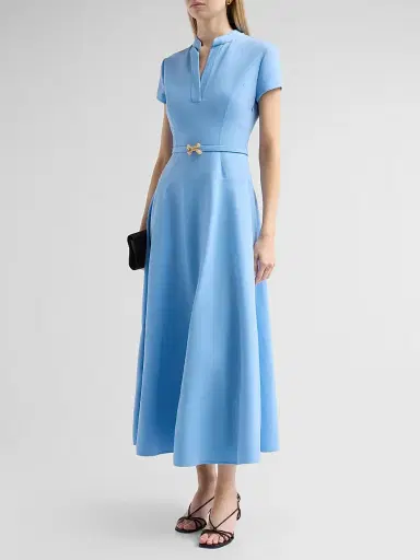 Oscar de la Renta Women's Bow-Detail Belted Stretch-Wool Day Dress | Thumbnail 4 Oscar de la Renta Women's Bow-Detail Belted Stretch-Wool Day Dress | Thumbnail 4