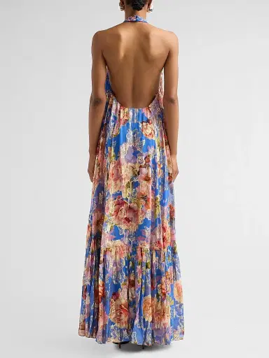 Hemant & Nandita Women's Floral A-Line Maxi Dress - Blue | Thumbnail 3 Hemant & Nandita Women's Floral A-Line Maxi Dress - Blue | Thumbnail 3