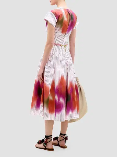 Silvia Tcherassi Women's Antia Dyed Stripe Cotton Midi Dress - Pink Stripes - Size Medium | Thumbnail 3 Silvia Tcherassi Women's Antia Dyed Stripe Cotton Midi Dress - Pink Stripes - Size Medium | Thumbnail 3