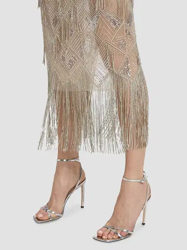 Lapointe Women's Geometric Crystal Fringe Skirt - Silver - Size 6 | Thumbnail 6 Lapointe Women's Geometric Crystal Fringe Skirt - Silver - Size 6 | Thumbnail 6