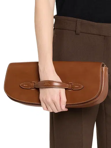 Polo Ralph Lauren Women's Bellport Leather Convertible Clutch - Brown | Thumbnail 2 Polo Ralph Lauren Women's Bellport Leather Convertible Clutch - Brown | Thumbnail 2
