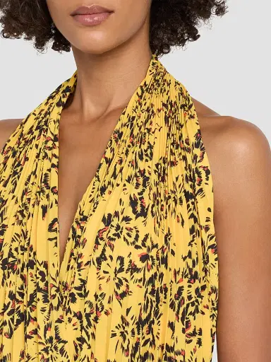 Proenza Schouler Women's Paulina Printed Pleated Midi Dress | Thumbnail 5 Proenza Schouler Women's Paulina Printed Pleated Midi Dress | Thumbnail 5