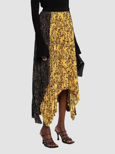 Proenza Schouler Women's Paulina Printed Pleated Midi Skirt - Gold Black Multi | Thumbnail 3 Proenza Schouler Women's Paulina Printed Pleated Midi Skirt - Gold Black Multi | Thumbnail 3