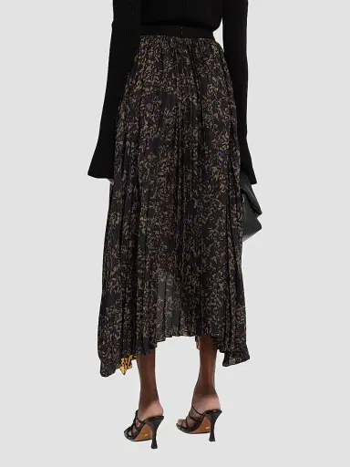 Proenza Schouler Women's Paulina Printed Pleated Midi Skirt - Gold Black Multi | Thumbnail 4 Proenza Schouler Women's Paulina Printed Pleated Midi Skirt - Gold Black Multi | Thumbnail 4