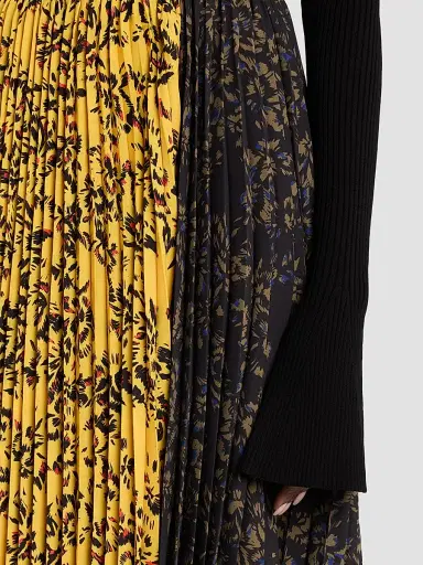Proenza Schouler Women's Paulina Printed Pleated Midi Skirt - Gold Black Multi | Thumbnail 5 Proenza Schouler Women's Paulina Printed Pleated Midi Skirt - Gold Black Multi | Thumbnail 5