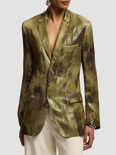 Ralph Lauren Collection Women's Marcy Metallic Jacquard Blazer - Cypress Multi - Size 8 | Thumbnail 3 Ralph Lauren Collection Women's Marcy Metallic Jacquard Blazer - Cypress Multi - Size 8 | Thumbnail 3