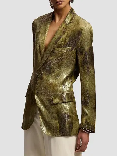 Ralph Lauren Collection Women's Marcy Metallic Jacquard Blazer - Cypress Multi - Size 8 | Thumbnail 4 Ralph Lauren Collection Women's Marcy Metallic Jacquard Blazer - Cypress Multi - Size 8 | Thumbnail 4