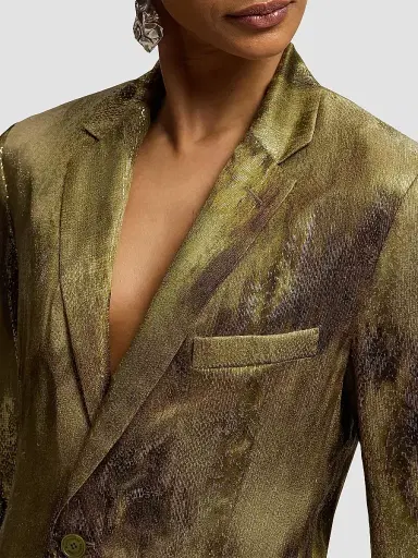 Ralph Lauren Collection Women's Marcy Metallic Jacquard Blazer - Cypress Multi - Size 8 | Thumbnail 6 Ralph Lauren Collection Women's Marcy Metallic Jacquard Blazer - Cypress Multi - Size 8 | Thumbnail 6