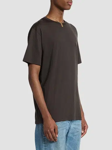 Saint Laurent Men's Cassandre T-Shirt in Silk and Cotton | Thumbnail 3 Saint Laurent Men's Cassandre T-Shirt in Silk and Cotton | Thumbnail 3