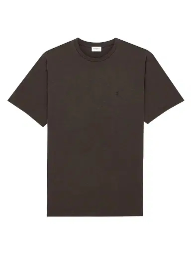 Saint Laurent Men's Cassandre T-Shirt in Silk and Cotton | Thumbnail 1 Saint Laurent Men's Cassandre T-Shirt in Silk and Cotton | Thumbnail 1