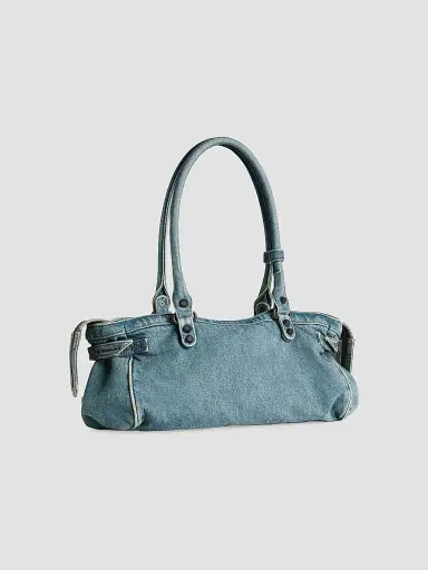 Balenciaga Women's Le City East-West Shoulder Bag - Blue | Thumbnail 5 Balenciaga Women's Le City East-West Shoulder Bag - Blue | Thumbnail 5