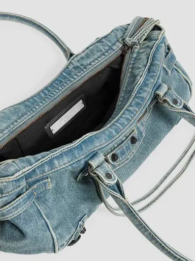 Balenciaga Women's Le City East-West Shoulder Bag - Blue | Thumbnail 6 Balenciaga Women's Le City East-West Shoulder Bag - Blue | Thumbnail 6