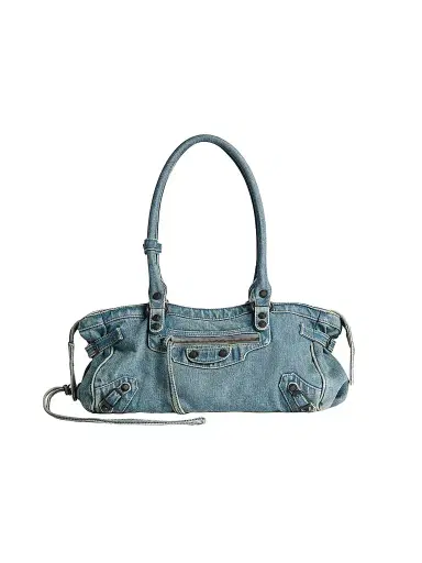 Balenciaga Women's Le City East-West Shoulder Bag - Blue | Thumbnail 1 Balenciaga Women's Le City East-West Shoulder Bag - Blue | Thumbnail 1