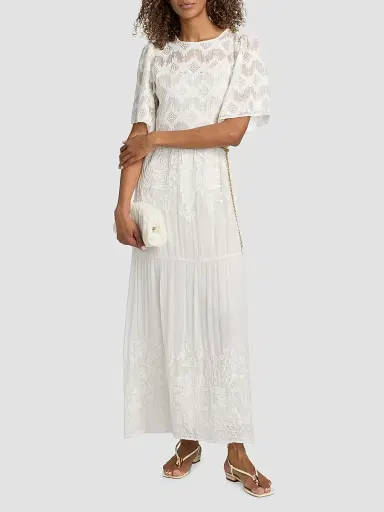 ba & sh Women's Aphrodite Embroidered Maxi Dress - Ecru | Thumbnail 2 ba & sh Women's Aphrodite Embroidered Maxi Dress - Ecru | Thumbnail 2