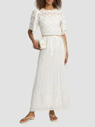ba & sh Women's Aphrodite Embroidered Maxi Dress - Ecru | Thumbnail 3 ba & sh Women's Aphrodite Embroidered Maxi Dress - Ecru | Thumbnail 3