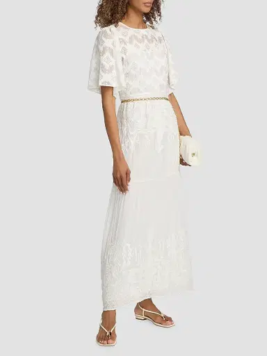 ba & sh Women's Aphrodite Embroidered Maxi Dress - Ecru | Thumbnail 4 ba & sh Women's Aphrodite Embroidered Maxi Dress - Ecru | Thumbnail 4