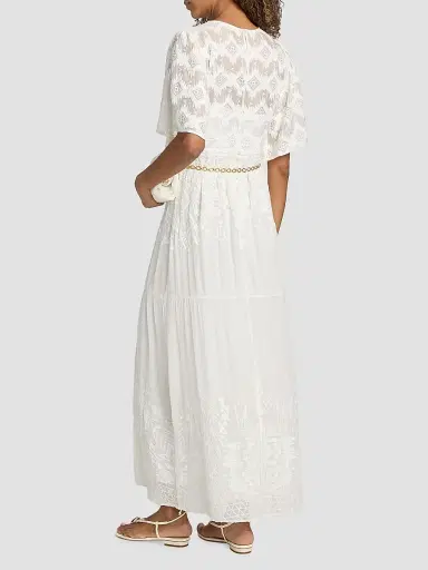 ba & sh Women's Aphrodite Embroidered Maxi Dress - Ecru | Thumbnail 5 ba & sh Women's Aphrodite Embroidered Maxi Dress - Ecru | Thumbnail 5