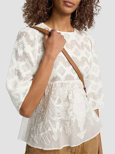 ba & sh Women's Apollon Embroidered Babydoll Top - Ecru | Thumbnail 6 ba & sh Women's Apollon Embroidered Babydoll Top - Ecru | Thumbnail 6