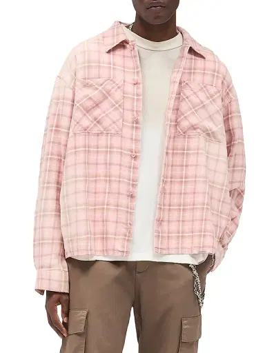 Represent Men's Legacy Check Cotton Shirt - Quartz | Thumbnail 3 Represent Men's Legacy Check Cotton Shirt - Quartz | Thumbnail 3
