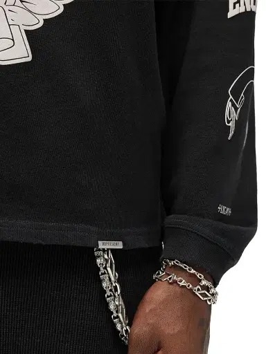 Represent Men's Legacy Crest Long-Sleeve Shirt - Stained Black | Thumbnail 7 Represent Men's Legacy Crest Long-Sleeve Shirt - Stained Black | Thumbnail 7