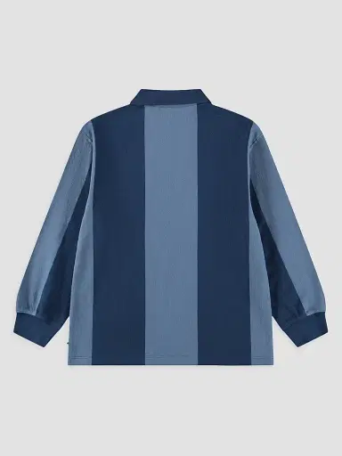 Molo Little Boy's & Boy's Rexxie Striped Cotton Long-Sleeve Polo Shirt - Stripy Twilight | Thumbnail 2 Molo Little Boy's & Boy's Rexxie Striped Cotton Long-Sleeve Polo Shirt - Stripy Twilight | Thumbnail 2