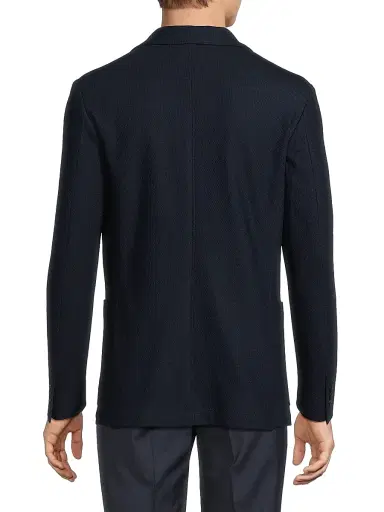 Canali Men's Textured Jersey Wool Jacket - Dark Blue | Thumbnail 5 Canali Men's Textured Jersey Wool Jacket - Dark Blue | Thumbnail 5