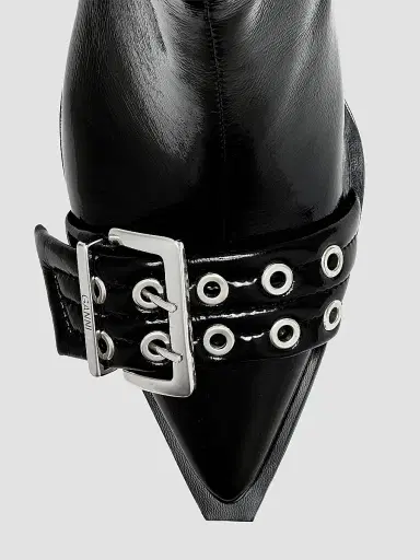 Ganni Women's 50MM Buckle-Detail Faux-Leather Boots - Black - Size 11 | Thumbnail 3 Ganni Women's 50MM Buckle-Detail Faux-Leather Boots - Black - Size 11 | Thumbnail 3