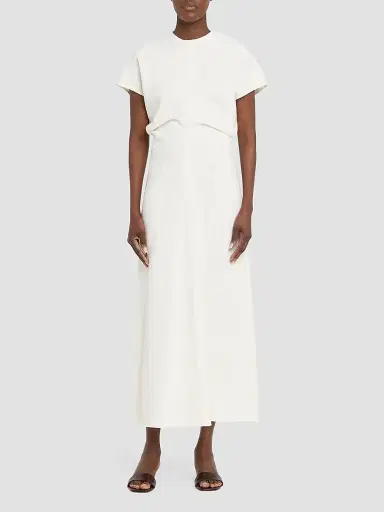 TOTEME Women's Slouch Waist Midi Dress - Off White - Size 12 | Thumbnail 2 TOTEME Women's Slouch Waist Midi Dress - Off White - Size 12 | Thumbnail 2