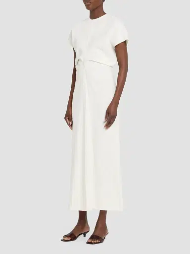 TOTEME Women's Slouch Waist Midi Dress - Off White - Size 12 | Thumbnail 3 TOTEME Women's Slouch Waist Midi Dress - Off White - Size 12 | Thumbnail 3