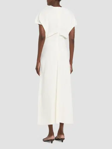 TOTEME Women's Slouch Waist Midi Dress - Off White - Size 12 | Thumbnail 4 TOTEME Women's Slouch Waist Midi Dress - Off White - Size 12 | Thumbnail 4