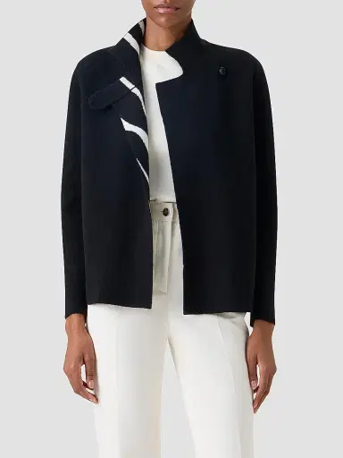 Akris Women's Zebra-Printed Double-Faced Cashmere Reversible Cardigan | Thumbnail 5 Akris Women's Zebra-Printed Double-Faced Cashmere Reversible Cardigan | Thumbnail 5