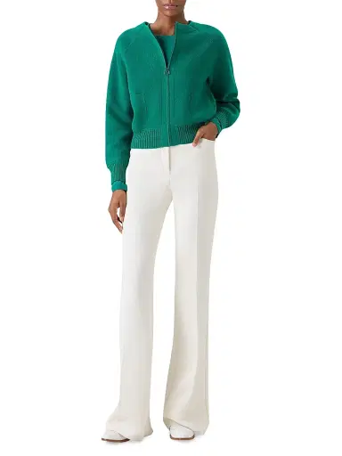 Akris Women's Cashmere Piqué Zip Cardigan | Thumbnail 2 Akris Women's Cashmere Piqué Zip Cardigan | Thumbnail 2