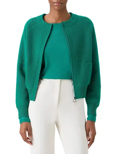Akris Women's Cashmere Piqué Zip Cardigan | Thumbnail 3 Akris Women's Cashmere Piqué Zip Cardigan | Thumbnail 3