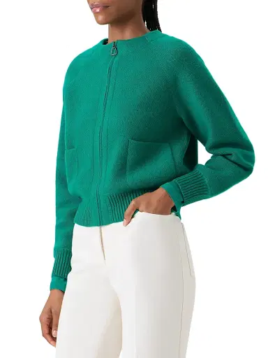Akris Women's Cashmere Piqué Zip Cardigan | Thumbnail 4 Akris Women's Cashmere Piqué Zip Cardigan | Thumbnail 4