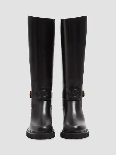 Valentino Garavani Women's VLogo Signature 40MM Calfskin Boots - Black | Thumbnail 4 Valentino Garavani Women's VLogo Signature 40MM Calfskin Boots - Black | Thumbnail 4