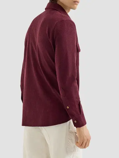 Brunello Cucinelli Men's Virgin Wool, Cashmere and Silk Knit Shirt - Burgundy | Thumbnail 3 Brunello Cucinelli Men's Virgin Wool, Cashmere and Silk Knit Shirt - Burgundy | Thumbnail 3