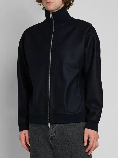 Jil Sander Men's Melton Wool Zip-Front Jacket - Midnight - Size 44 | Thumbnail 4 Jil Sander Men's Melton Wool Zip-Front Jacket - Midnight - Size 44 | Thumbnail 4