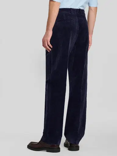Jil Sander Men's Cotton-Linen Velvet Trousers - Midnight - Size 38 | Thumbnail 3 Jil Sander Men's Cotton-Linen Velvet Trousers - Midnight - Size 38 | Thumbnail 3