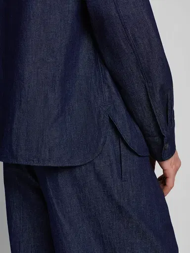 Jil Sander Men's Chambray Button-Front Utility Shirt - Magnet | Thumbnail 5 Jil Sander Men's Chambray Button-Front Utility Shirt - Magnet | Thumbnail 5