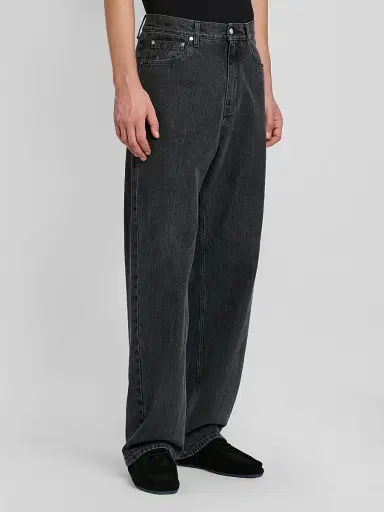 Jil Sander Men's Denim Wide-Leg Jeans - Lava Stone | Thumbnail 4 Jil Sander Men's Denim Wide-Leg Jeans - Lava Stone | Thumbnail 4