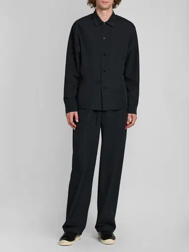 Jil Sander Men's Wide-Leg Pull-On Tech Trousers - Black | Thumbnail 2 Jil Sander Men's Wide-Leg Pull-On Tech Trousers - Black | Thumbnail 2