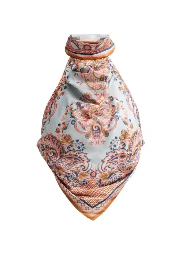 Zimmermann Women's Aster Silk Scarf Top - Blue Paisley Floral | Thumbnail 1 Zimmermann Women's Aster Silk Scarf Top - Blue Paisley Floral | Thumbnail 1