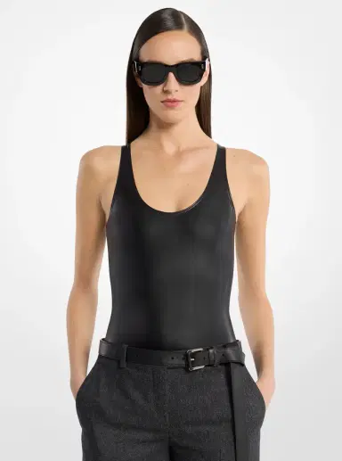 Michael Kors Collection Mixed-Media Bodysuit | Thumbnail 3 Michael Kors Collection Mixed-Media Bodysuit | Thumbnail 3